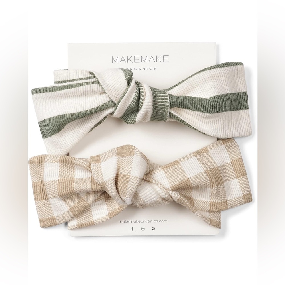 MakeMake Organics Headband Wrap Bows - Set of 2